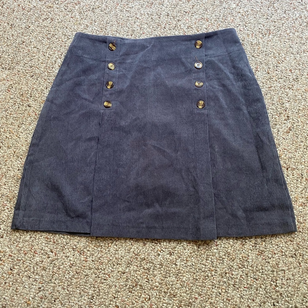 NWOT Pleated Corduroy Skirt